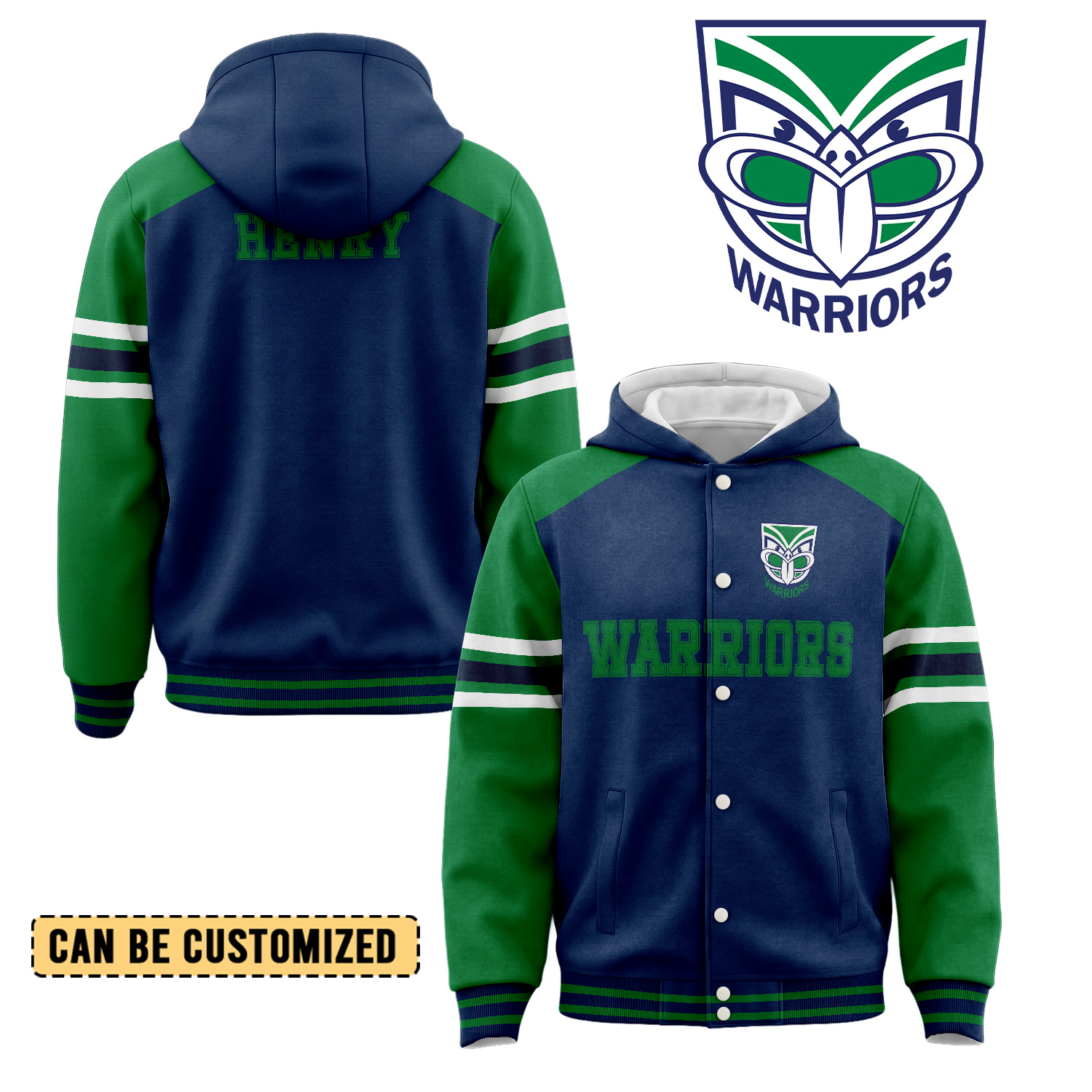 Auspiritmerch New Zealand Warriors Personalized Hoodie Baseball Jacket Gift For Fans