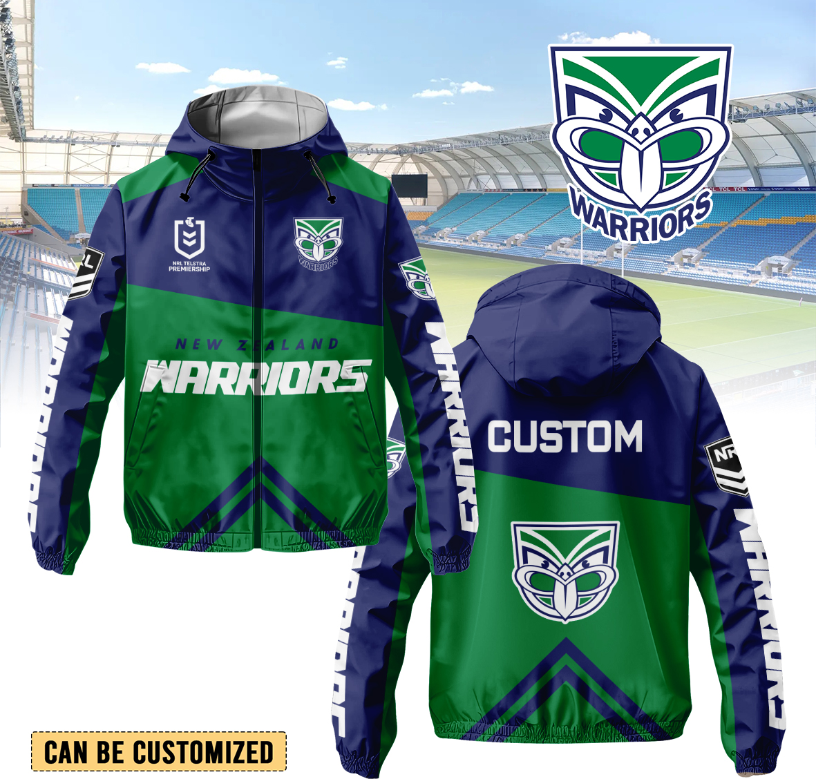 Auspiritmerch New Zealand Warriors Personalized Sports Windbreaker Jacket For Fans