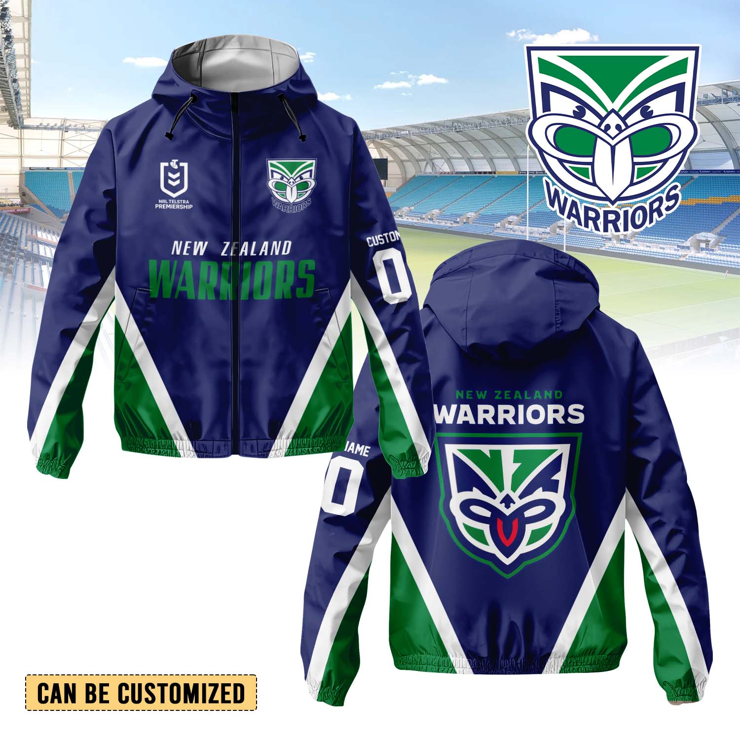 Auspiritmerch New Zealand Warriors Personalized Sports Windbreaker Jacket For Fans