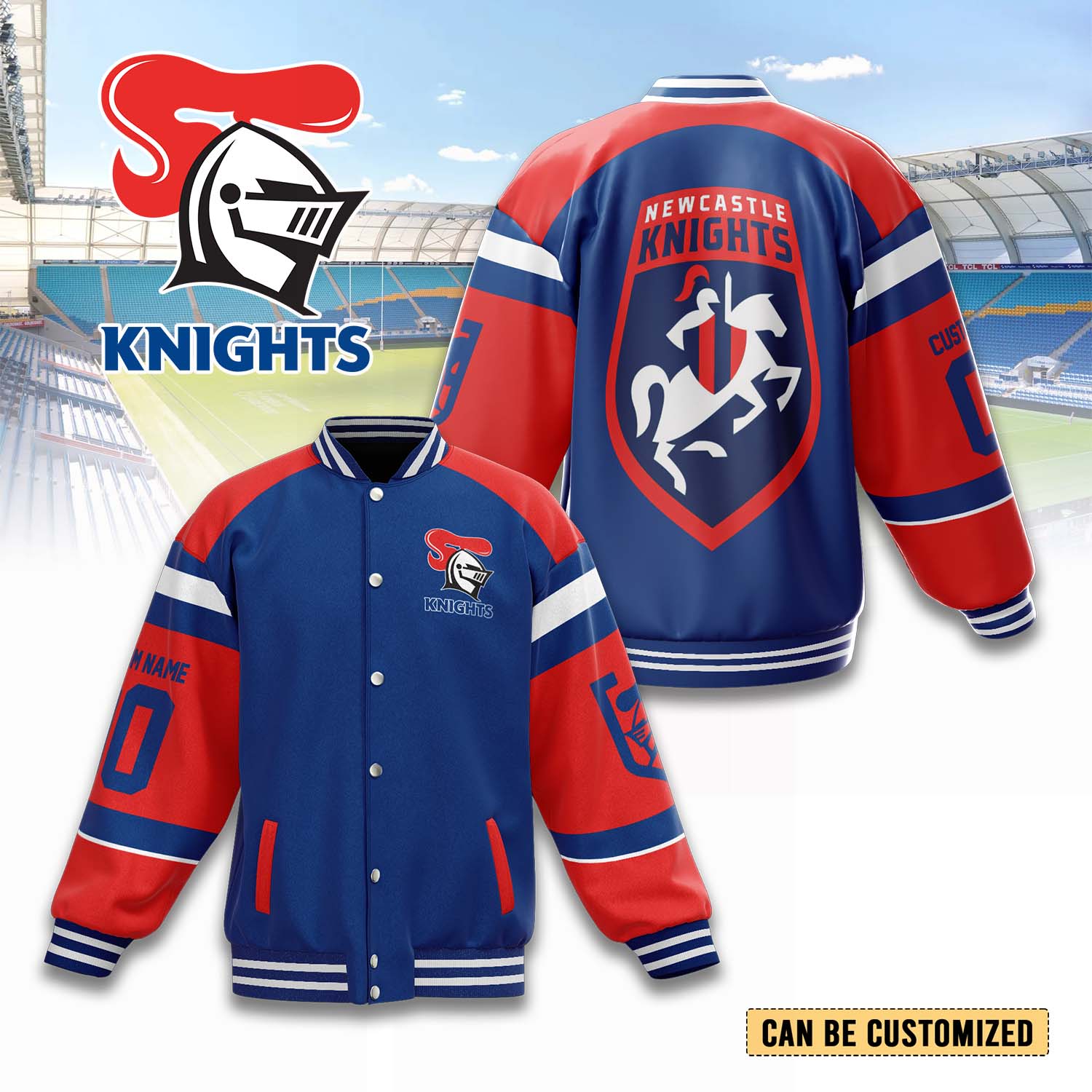 Auspiritmerch Newcastle Knights Personalized Baseball Jacket Gifts For Fans