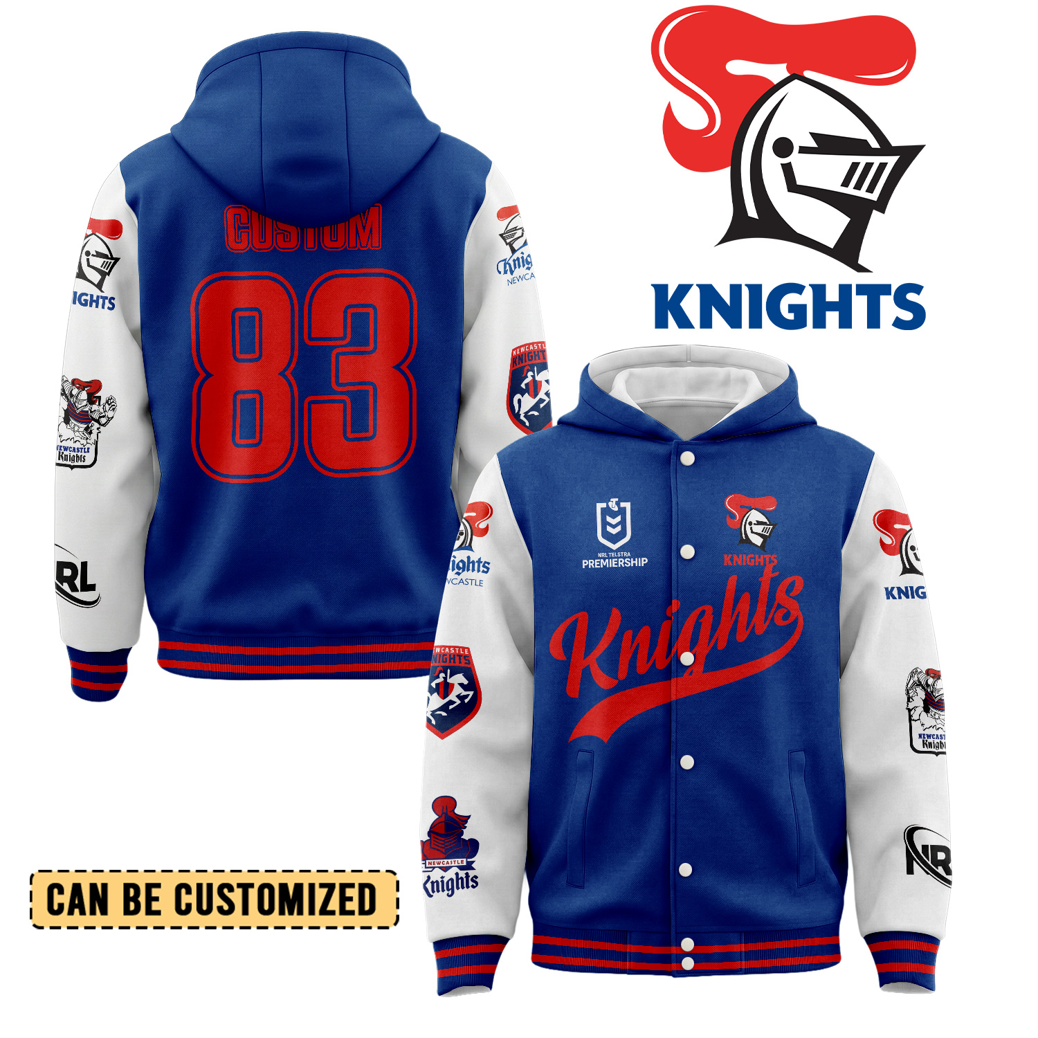 Auspiritmerch Newcastle Knights Personalized Hoodie Baseball Jacket Gift For Fans