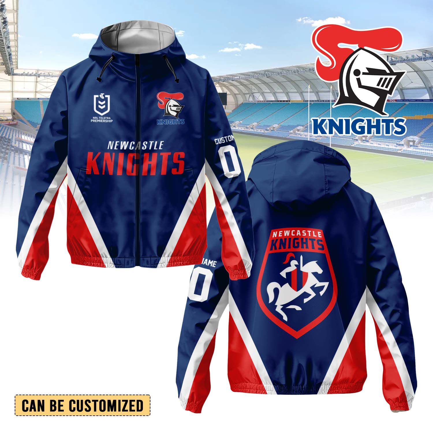 Auspiritmerch Newcastle Knights Personalized Sports Windbreaker Jacket For Fans