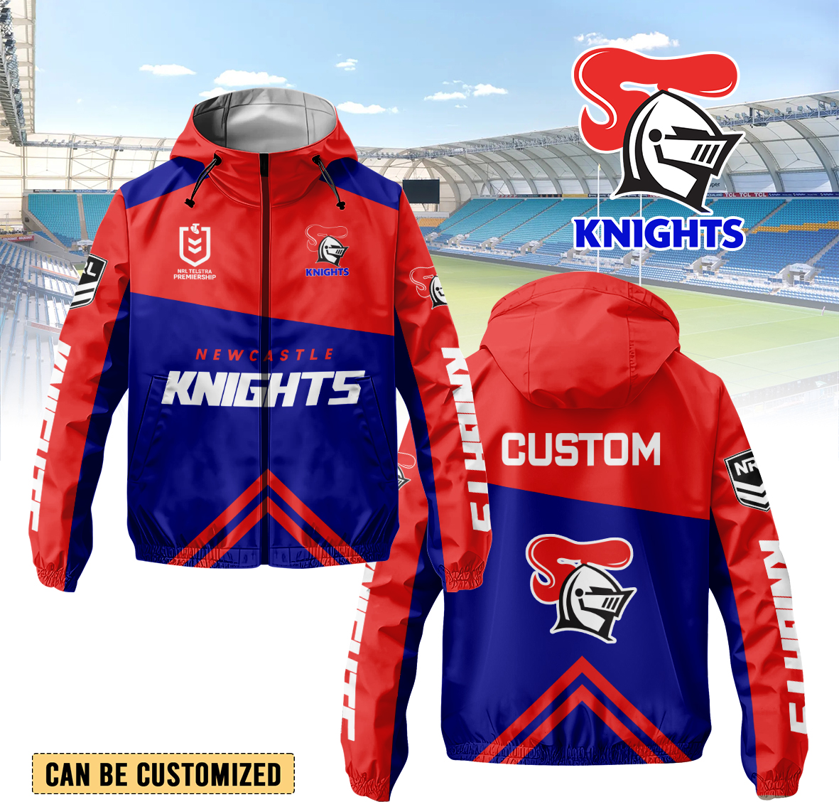 Auspiritmerch Newcastle Knights Personalized Sports Windbreaker Jacket For Fans