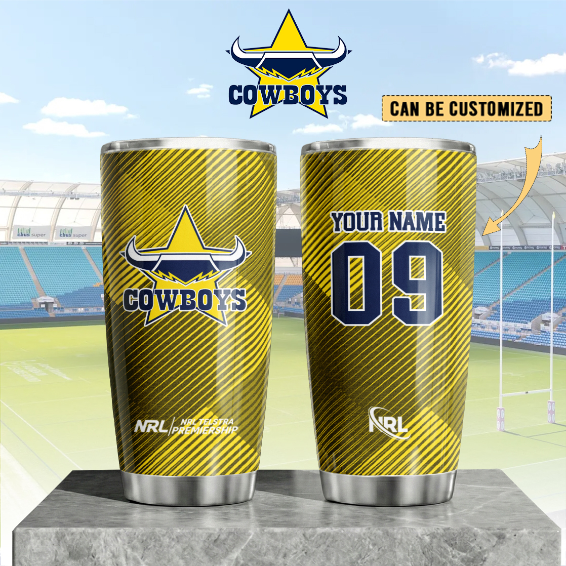Auspiritmerch North Queensland Cowboys Custom Stanley Quencher 20oz Stainless Steel Tumbler