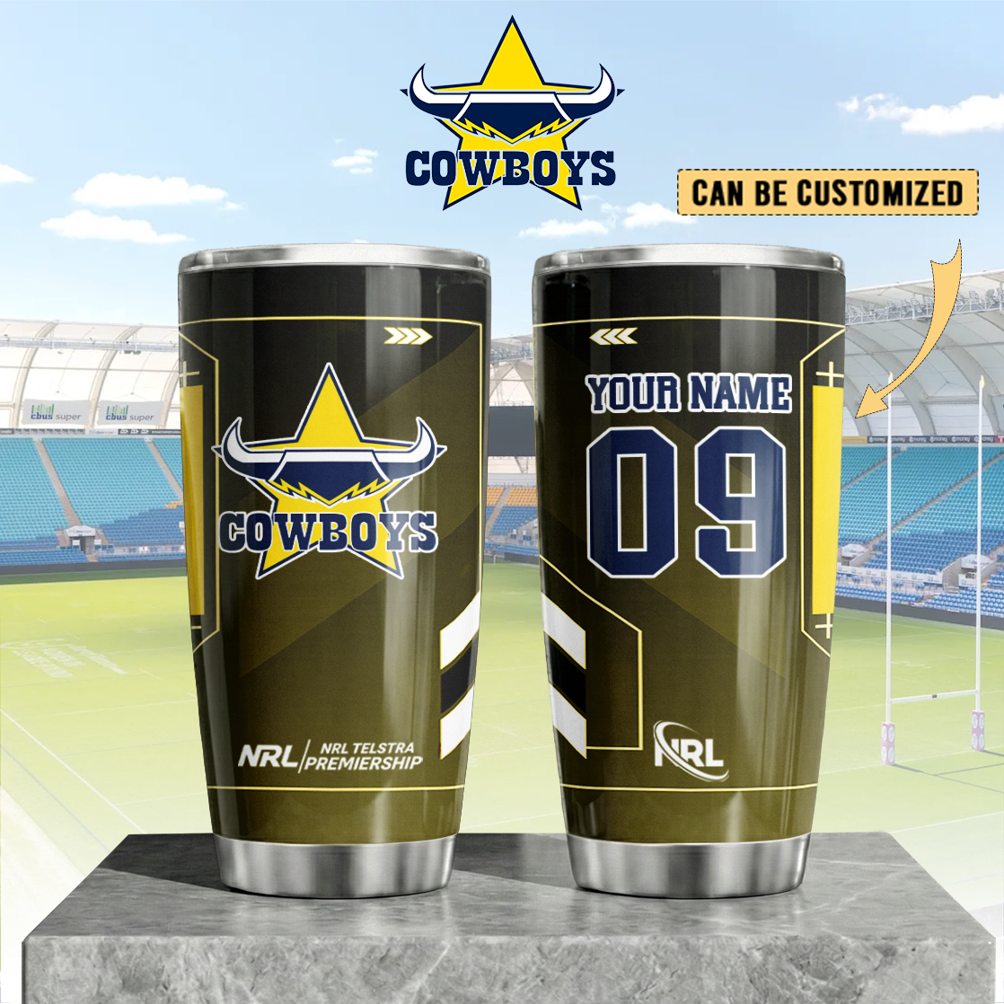 Auspiritmerch North Queensland Cowboys Custom Stanley Quencher 20oz Stainless Steel Tumbler