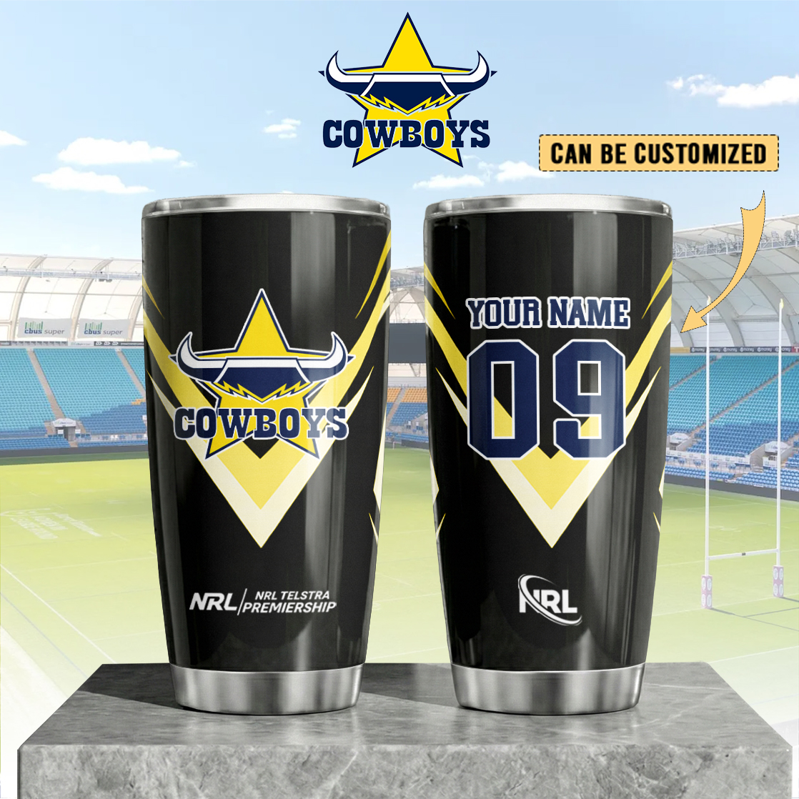 Auspiritmerch North Queensland Cowboys Custom Stanley Quencher 20oz Stainless Steel Tumbler