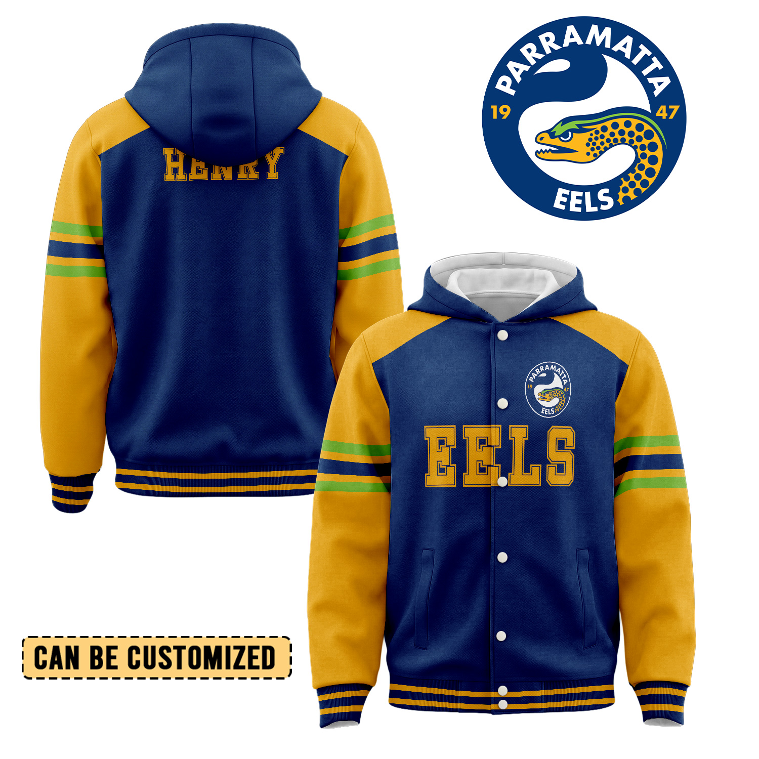 Auspiritmerch Parramatta Eels Personalized Hoodie Baseball Jacket Gift For Fans