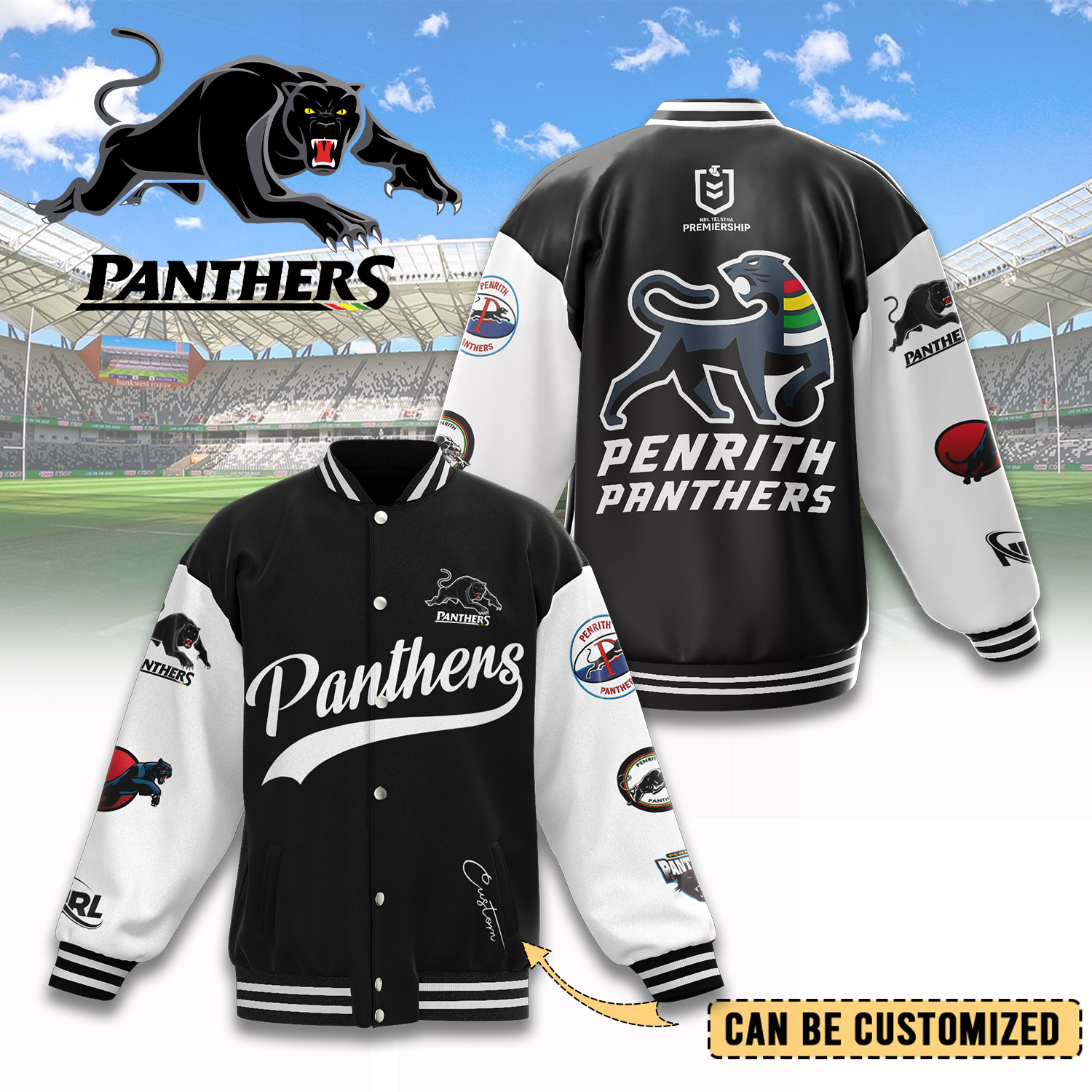 Auspiritmerch Penrith Panthers Personalized Baseball Jacket Gifts For Fans