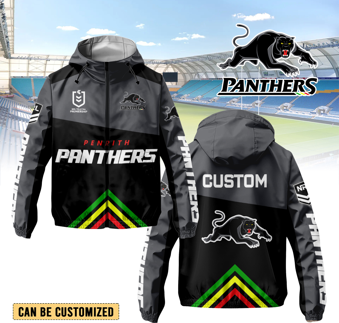 Auspiritmerch Penrith Panthers Personalized Sports Windbreaker Jacket For Fans