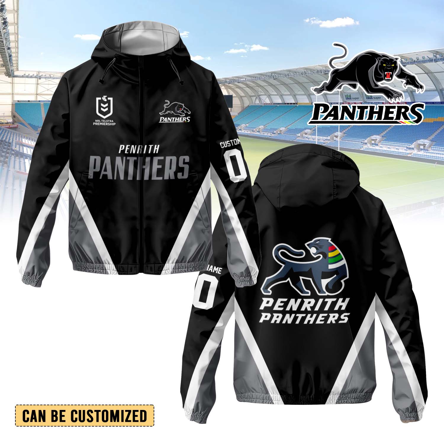 Auspiritmerch Penrith Panthers Personalized Sports Windbreaker Jacket For Fans
