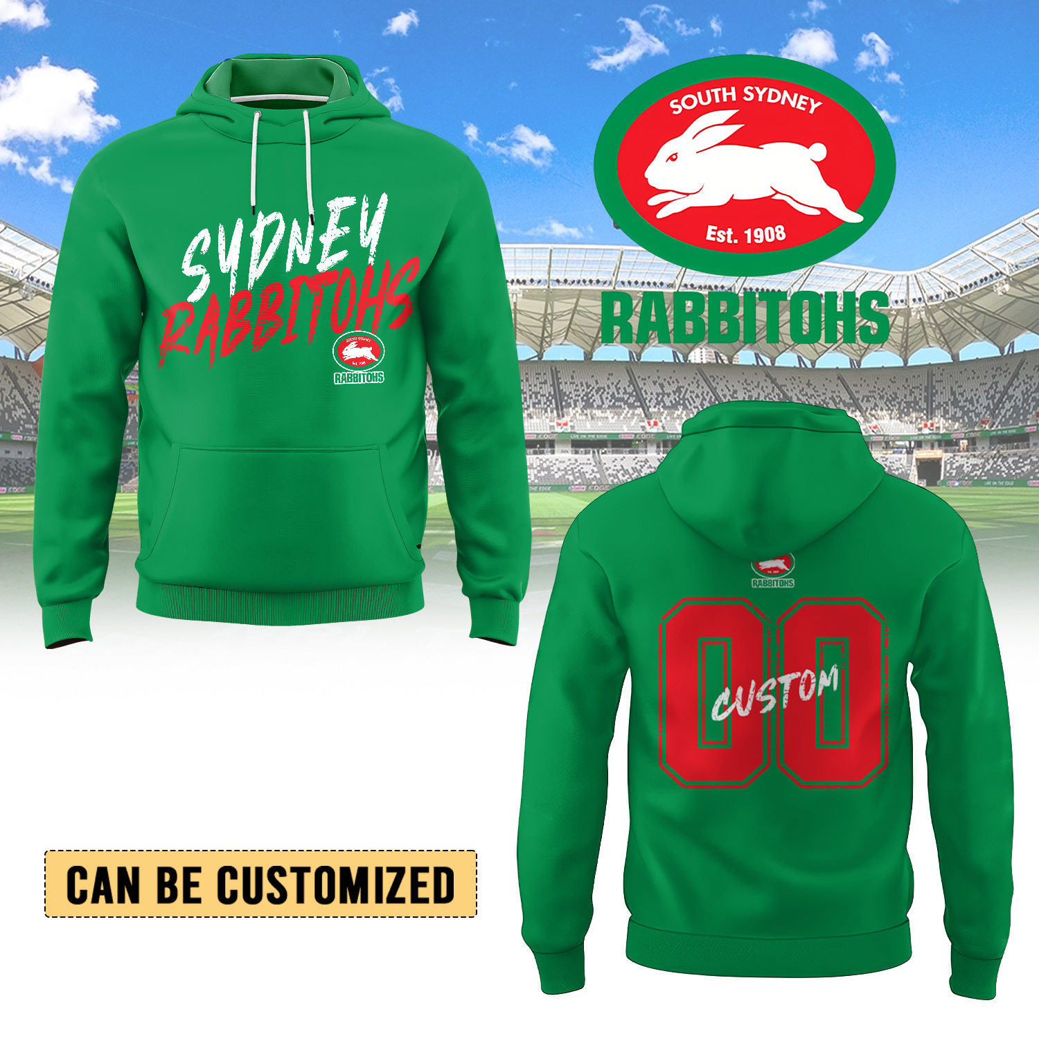 Auspiritmerch South Sydney Rabbitohs Personalized Hoodie Gift For Fans