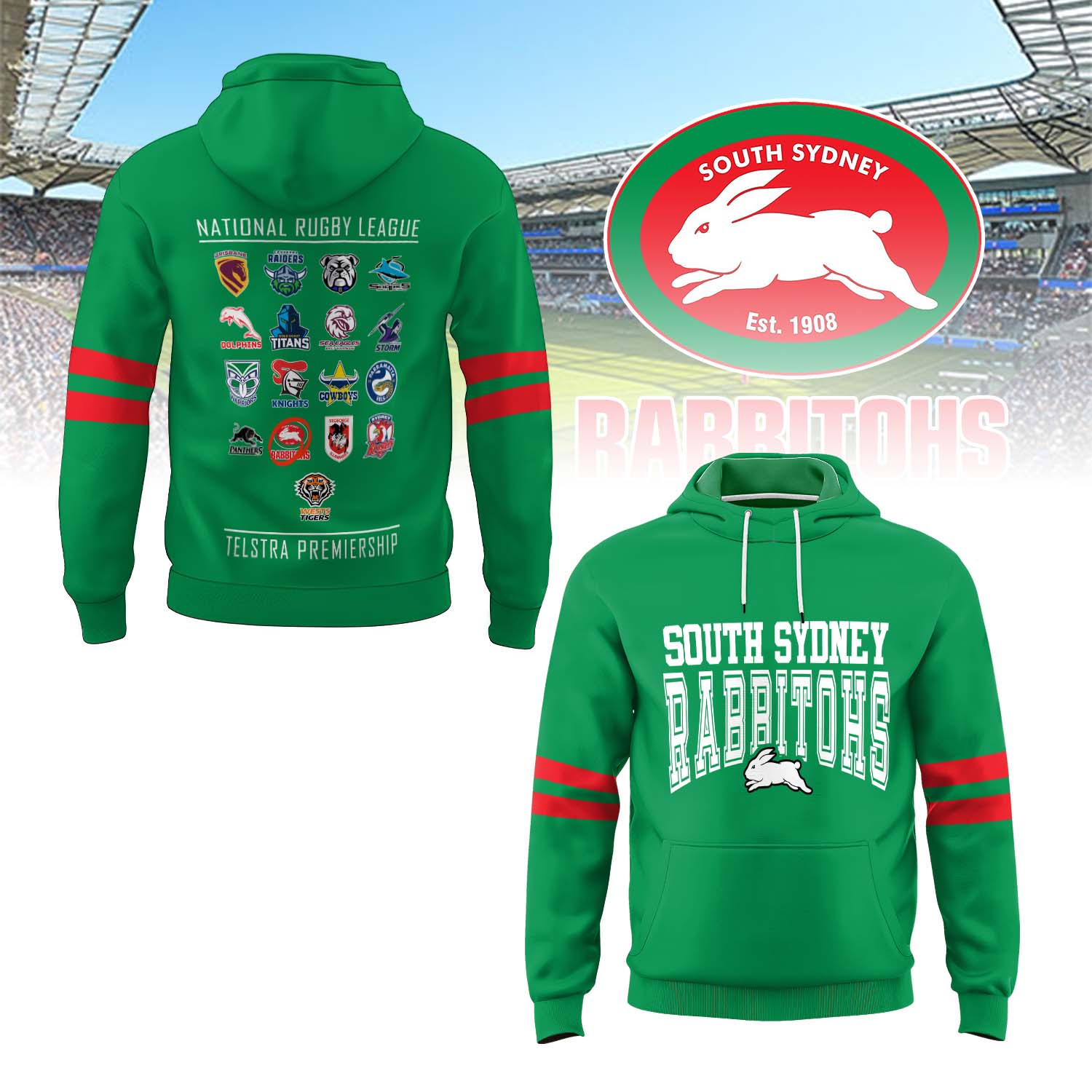 Auspiritmerch South Sydney Rabbitohs Personalized Hoodie Gift For Fans