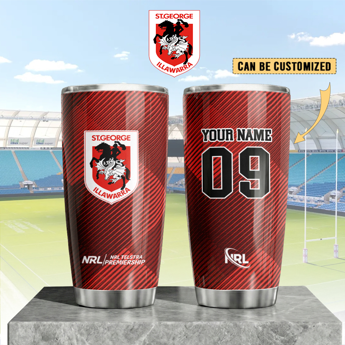 Auspiritmerch St. George Illawarra Dragons Custom Stanley Quencher 20oz Stainless Steel Tumbler
