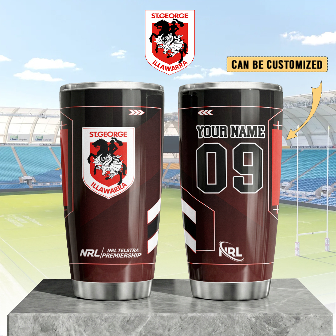 Auspiritmerch St. George Illawarra Dragons Custom Stanley Quencher 20oz Stainless Steel Tumbler