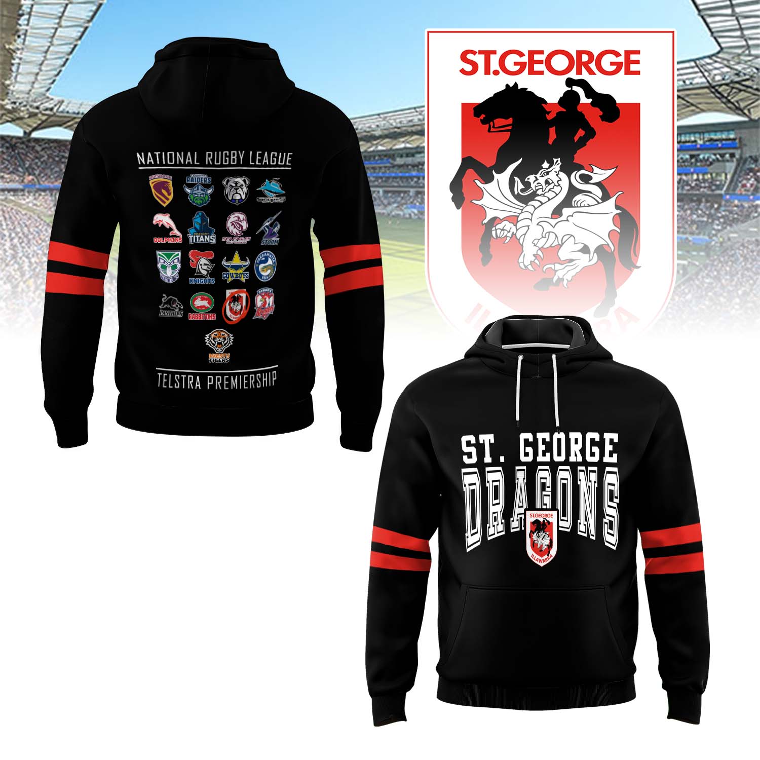 Auspiritmerch St. George Illawarra Dragons Personalized Hoodie Gift For Fans