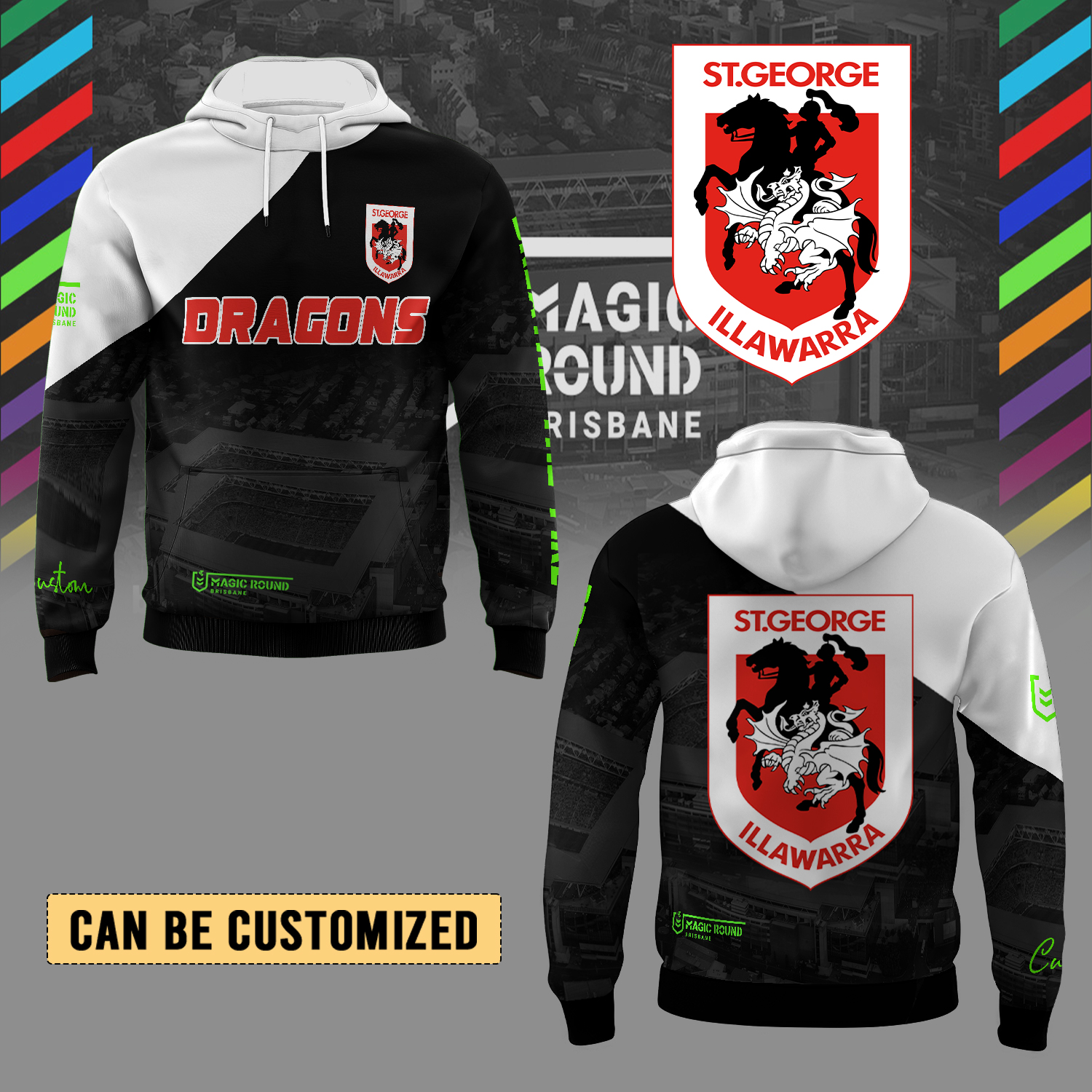 Auspiritmerch St. George Illawarra Dragons Personalized Hoodie Gift For Fans