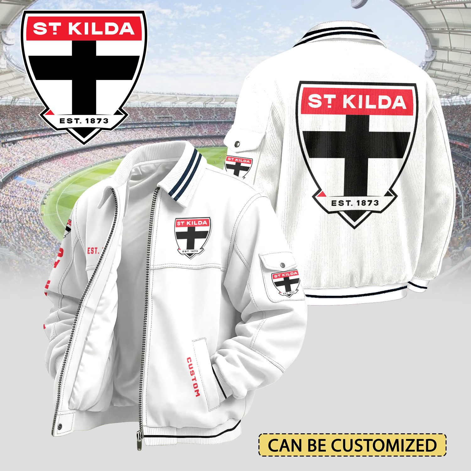 Auspiritmerch St Kilda Saints Personalized Varsity Jacket Gift For Fans