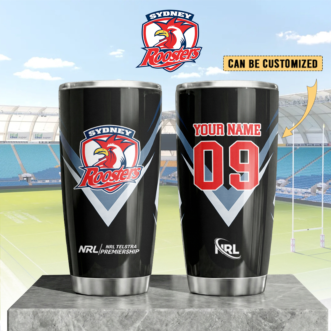 Auspiritmerch Sydney Roosters Custom Stanley Quencher 20oz Stainless Steel Tumbler