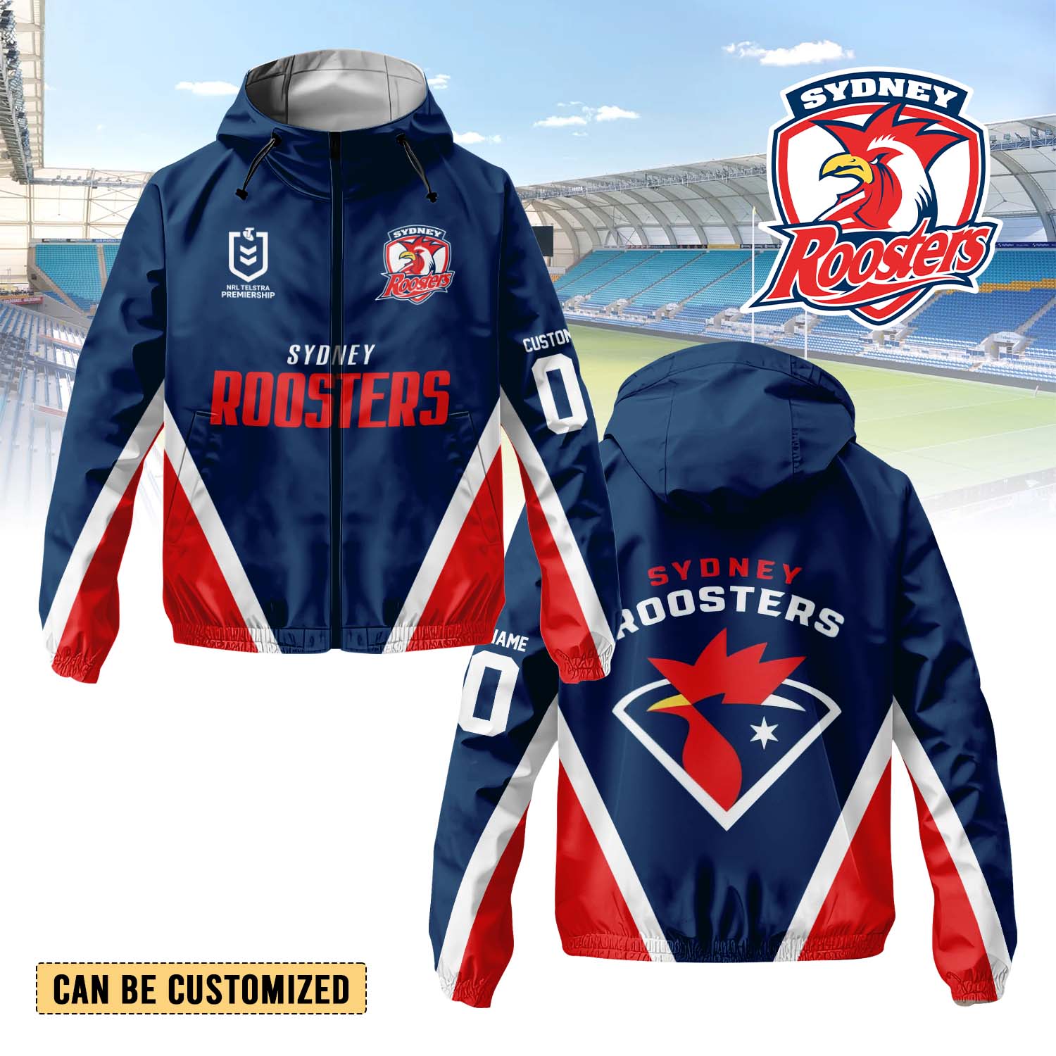 Auspiritmerch Sydney Roosters Personalized Sports Windbreaker Jacket For Fans