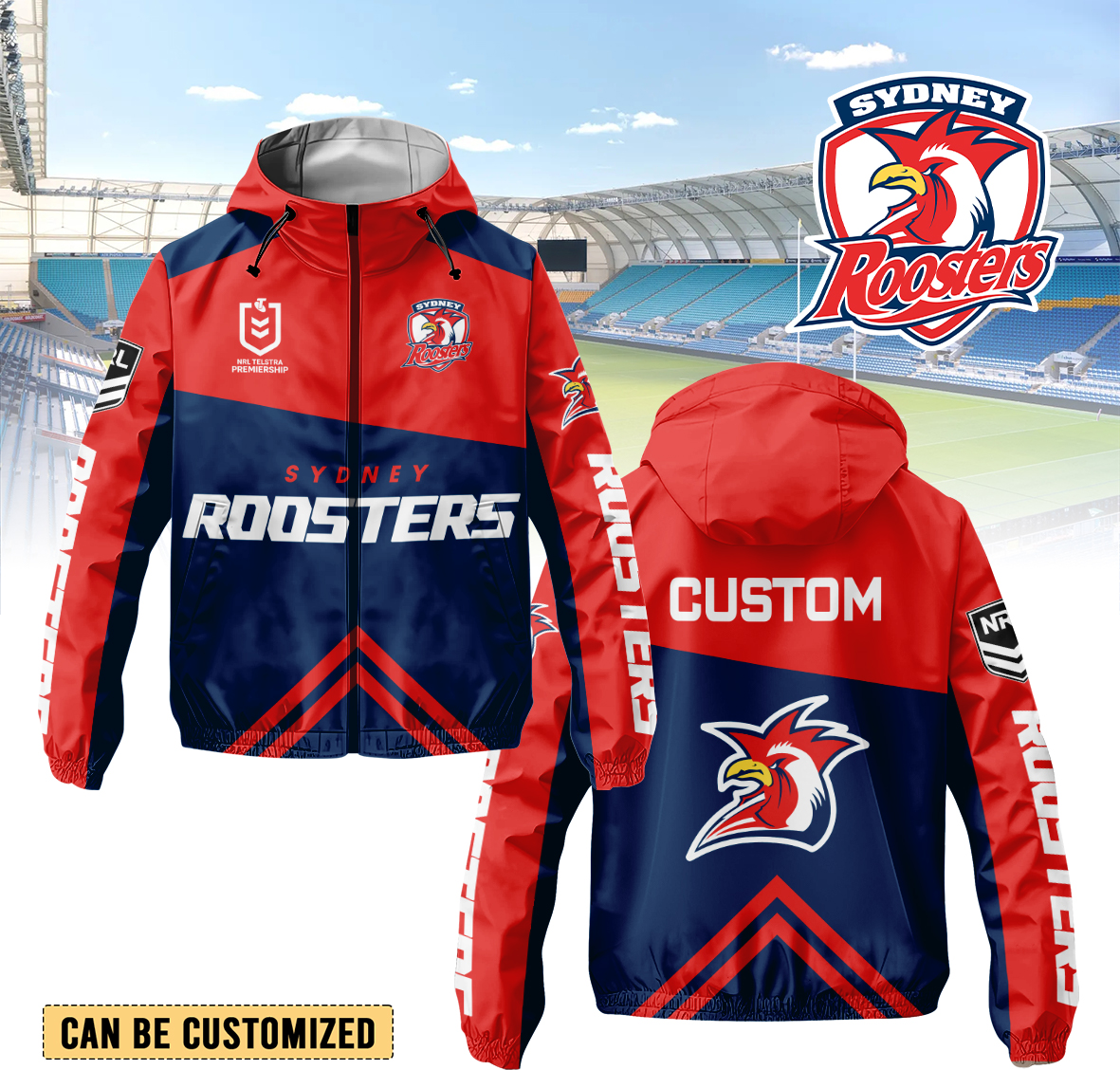 Auspiritmerch Sydney Roosters Personalized Sports Windbreaker Jacket For Fans