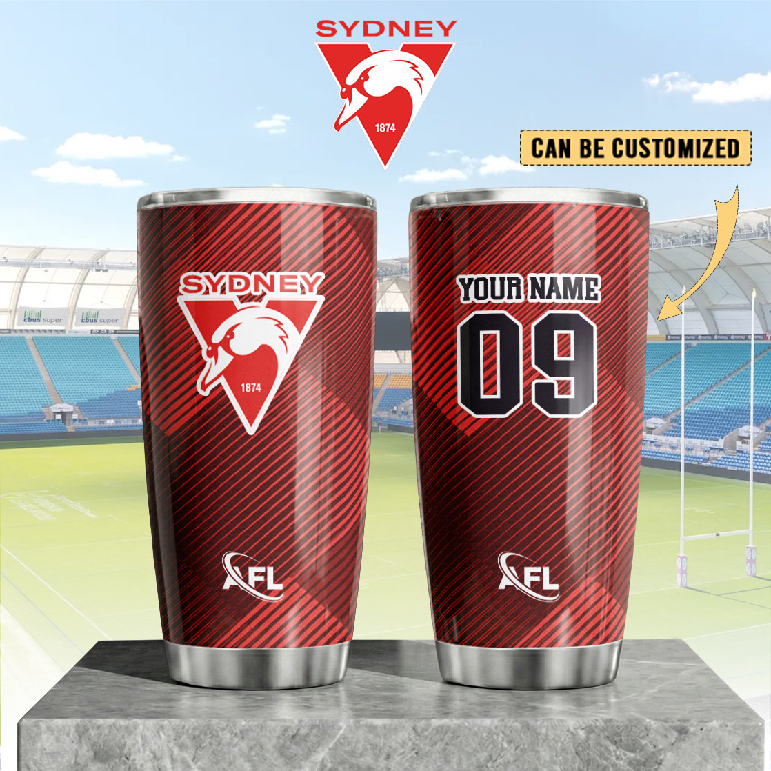 Auspiritmerch Sydney Swans Custom Stanley Quencher 20oz Stainless Steel Tumbler