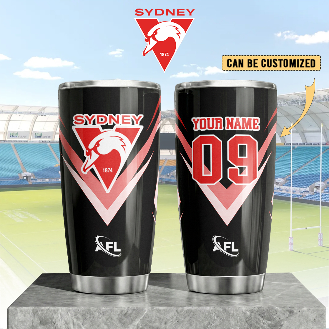 Auspiritmerch Sydney Swans Custom Stanley Quencher 20oz Stainless Steel Tumbler