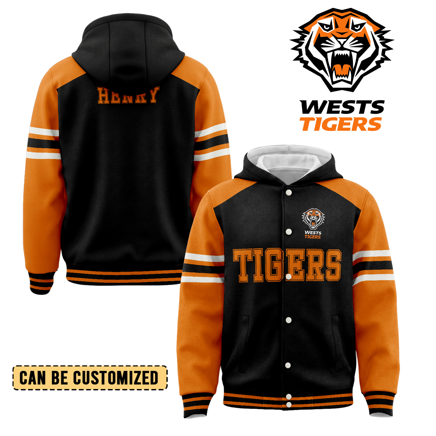 Auspiritmerch Wests Tigers Personalized Hoodie Baseball Jacket Gift For Fans