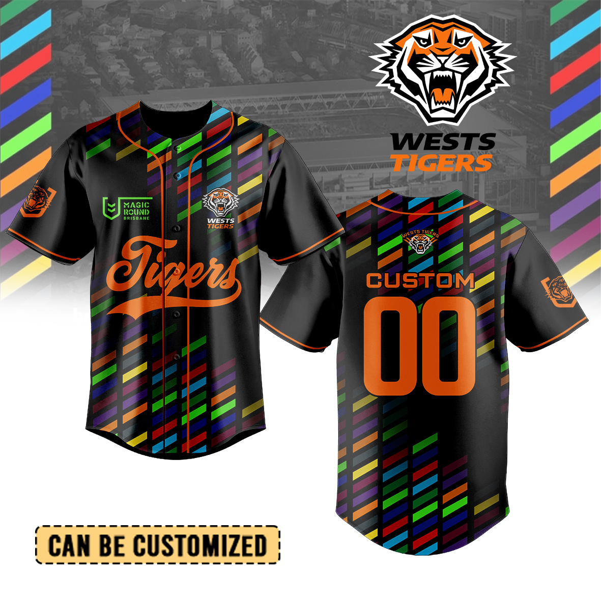 Auspiritmerch Wests Tigers Personalized Baseball Jersey Gifts For Fans