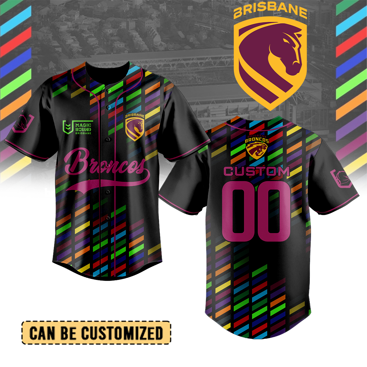 Auspiritmerch Brisbane Broncos Personalized Baseball Jersey Gifts For Fans