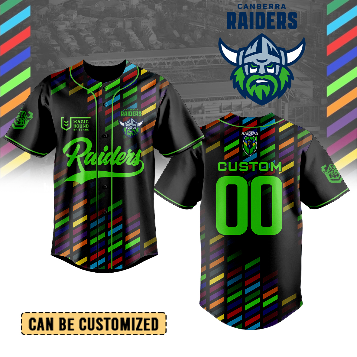 Auspiritmerch Canberra Raiders Personalized Baseball Jersey Gifts For Fans