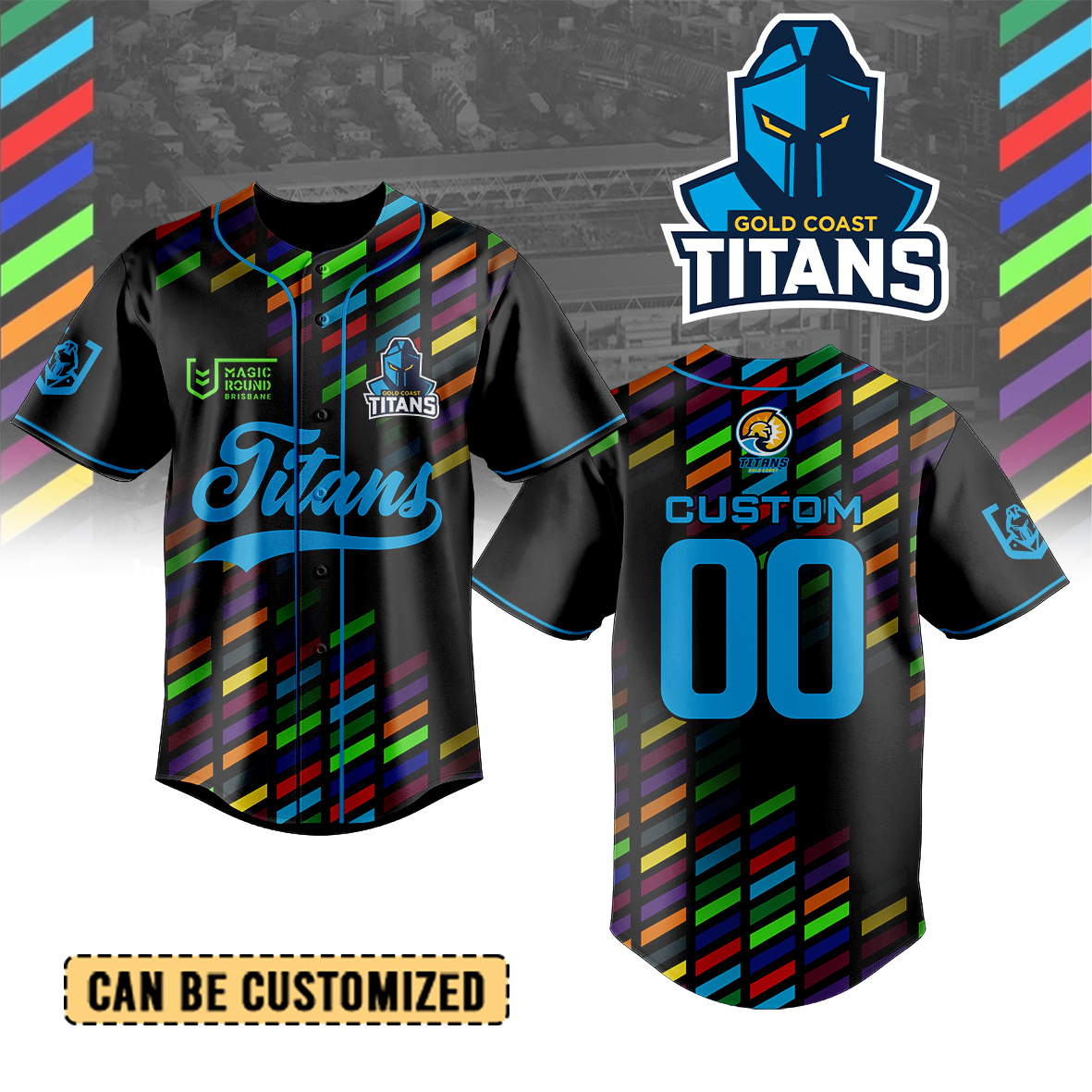 Auspiritmerch Gold Coast Titans Personalized Baseball Jersey Gifts For Fans