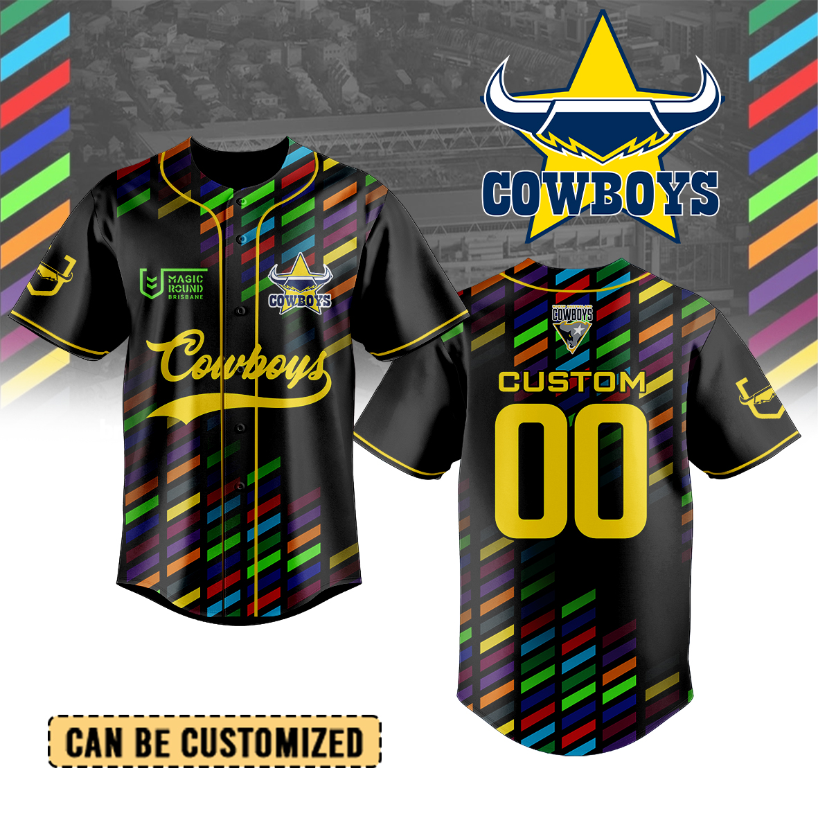 Auspiritmerch North Queensland Cowboys Personalized Baseball Jersey Gifts For Fans