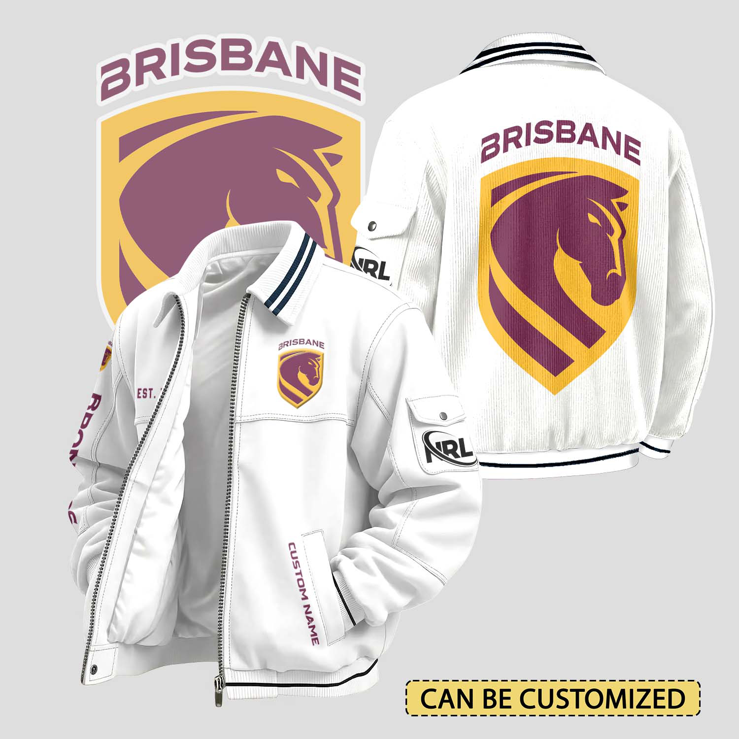 Auspiritmerch Brisbane Broncos Personalized Varsity Jacket Gift For Fans