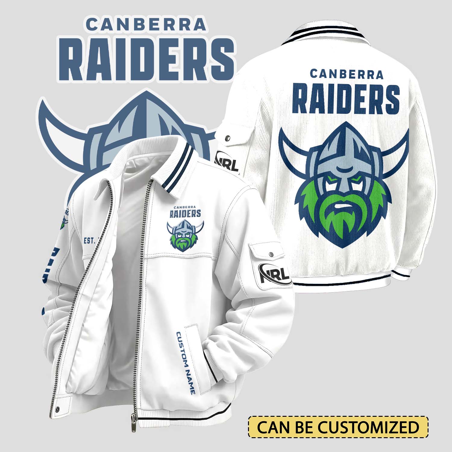 Auspiritmerch Canberra Raiders Personalized Varsity Jacket Gift For Fans