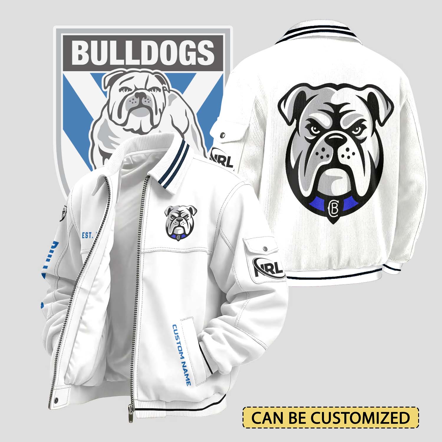 Auspiritmerch Canterbury-Bankstown Bulldogs Personalized Varsity Jacket Gift For Fans