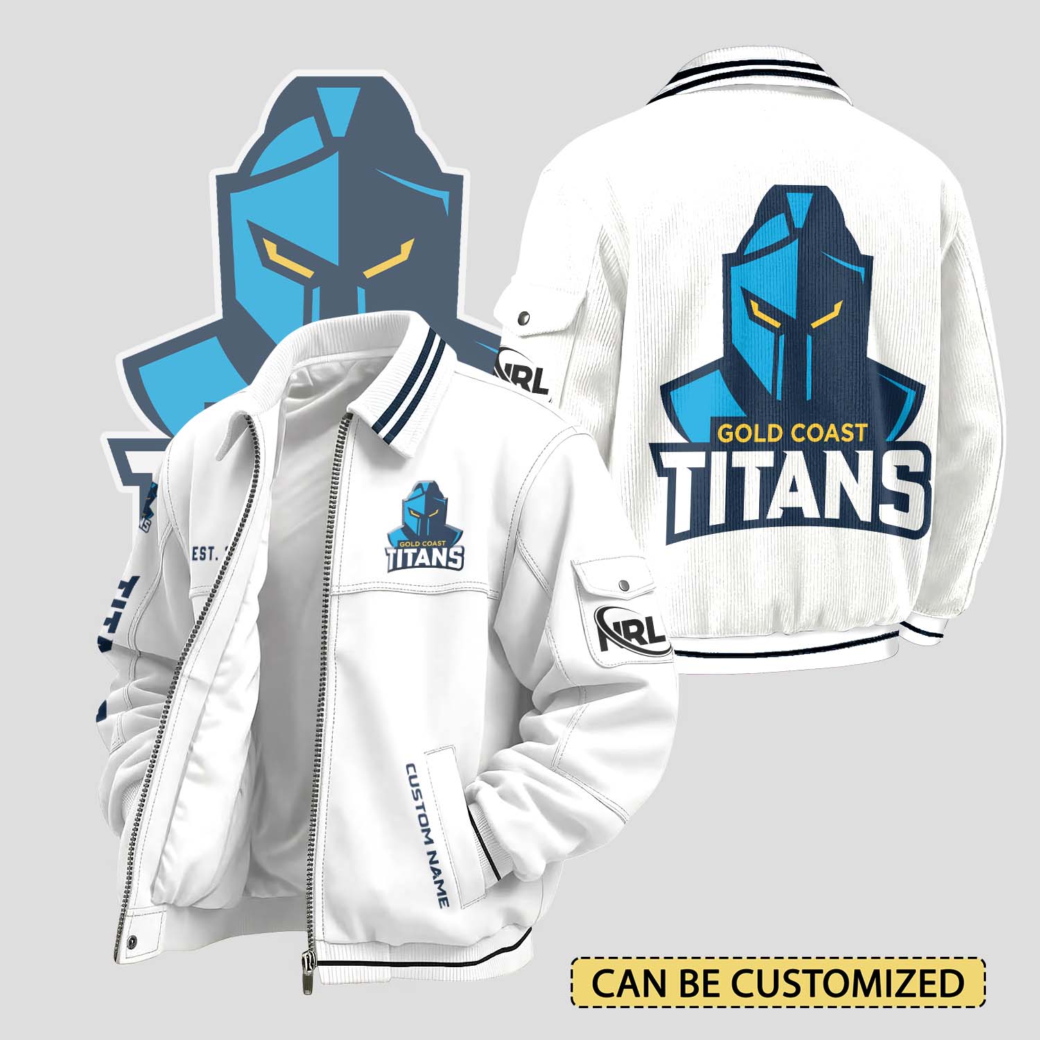 Auspiritmerch Gold Coast Titans Personalized Varsity Jacket Gift For Fans