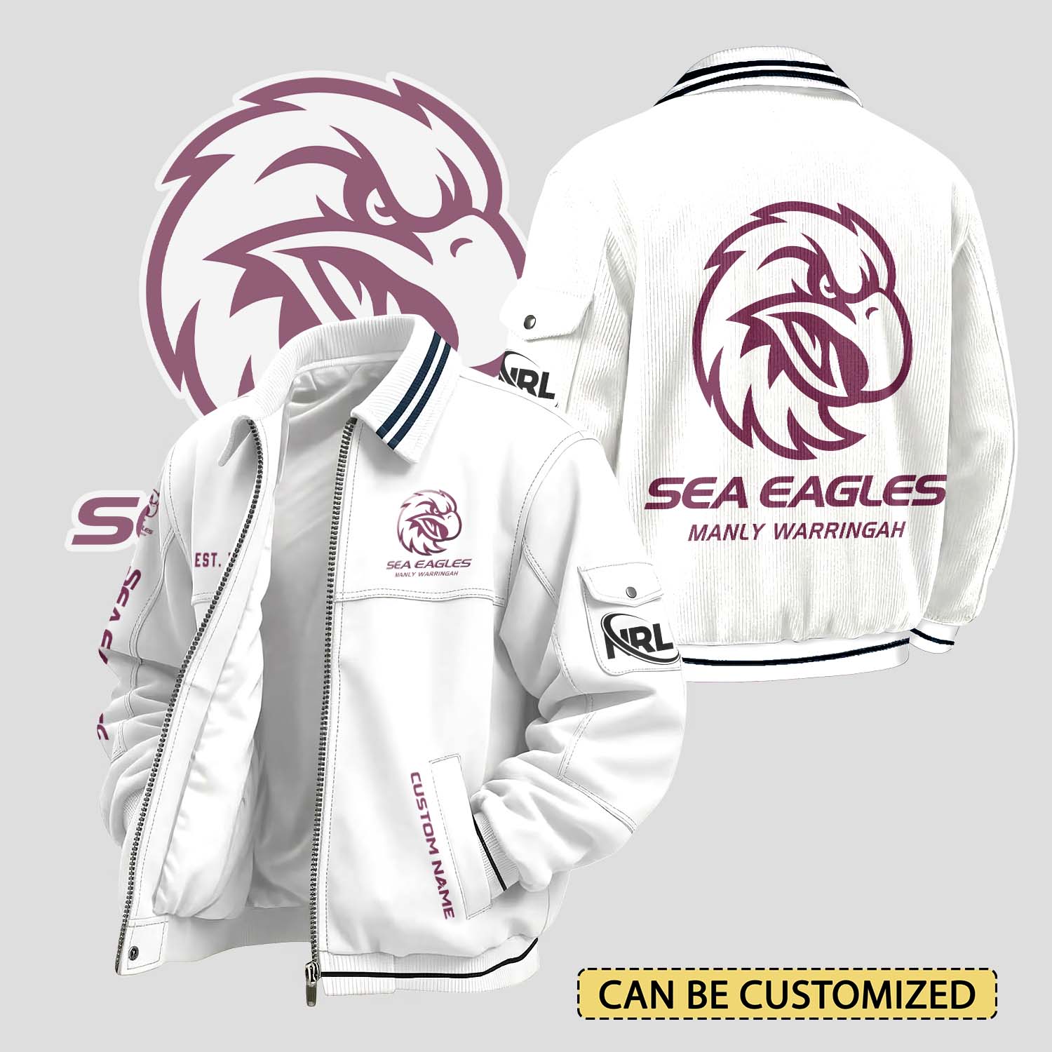 Auspiritmerch Manly Warringah Sea Eagles Personalized Varsity Jacket Gift For Fans
