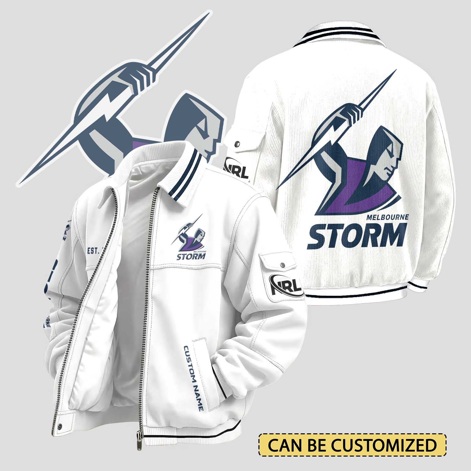 Auspiritmerch Melbourne Storm Personalized Varsity Jacket Gift For Fans