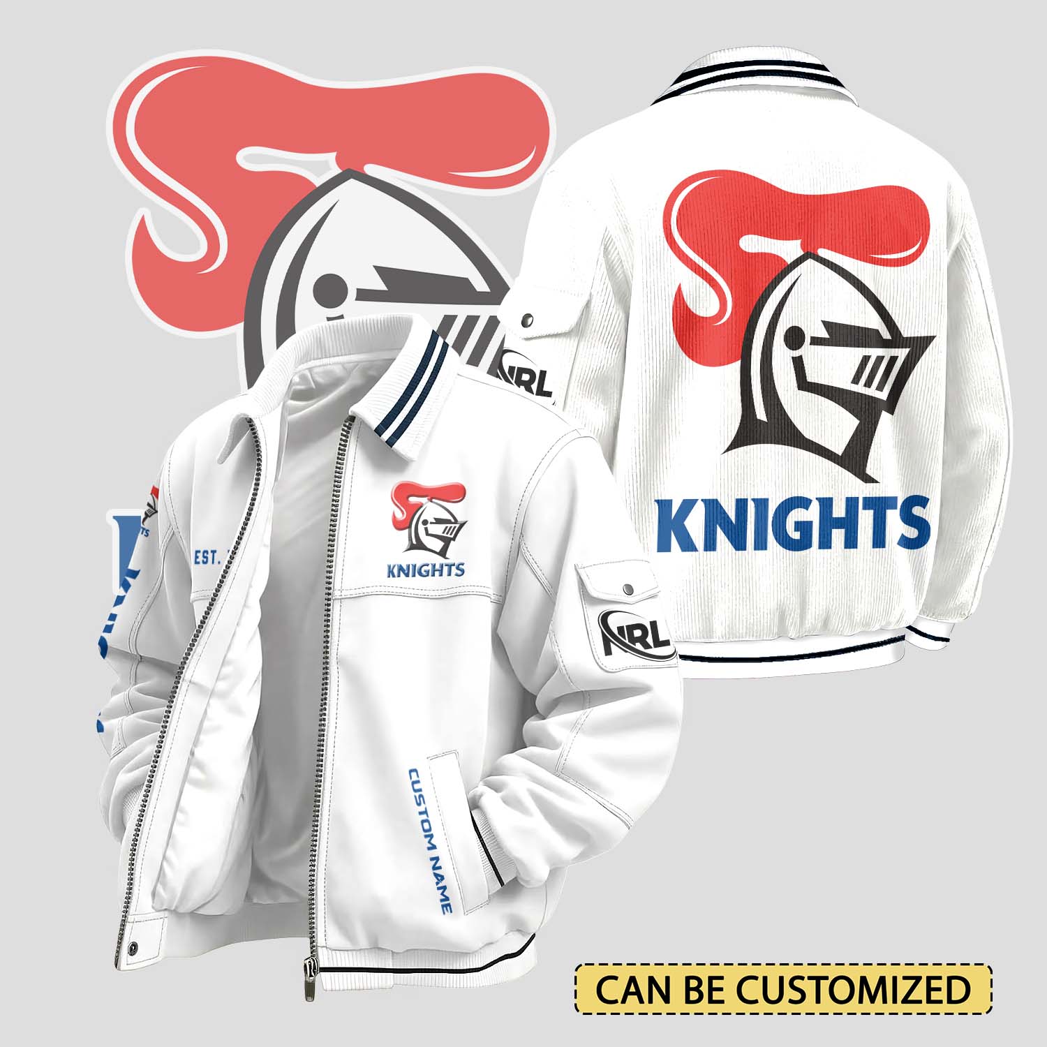 Auspiritmerch Newcastle Knights Personalized Varsity Jacket Gift For Fans