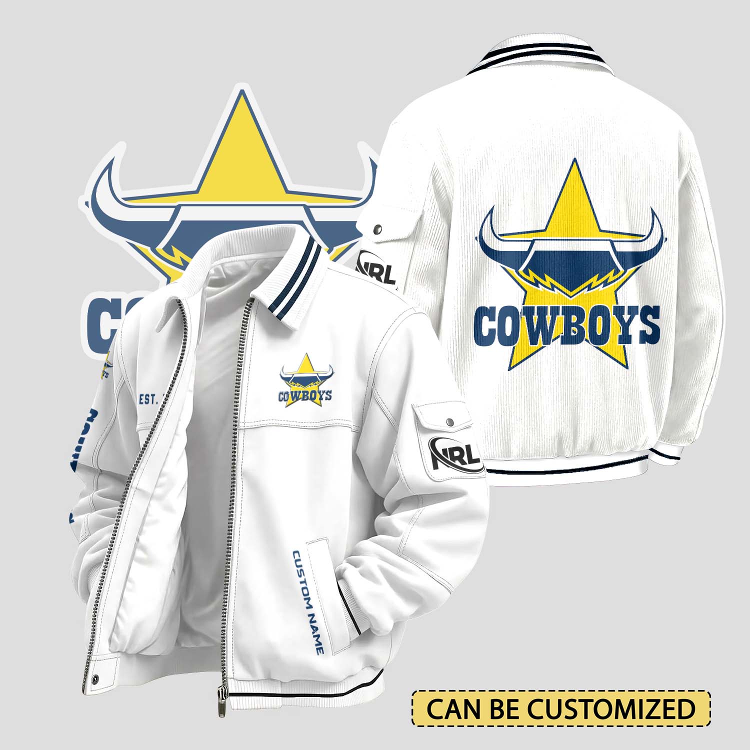 Auspiritmerch North Queensland Cowboys Personalized Varsity Jacket Gift For Fans