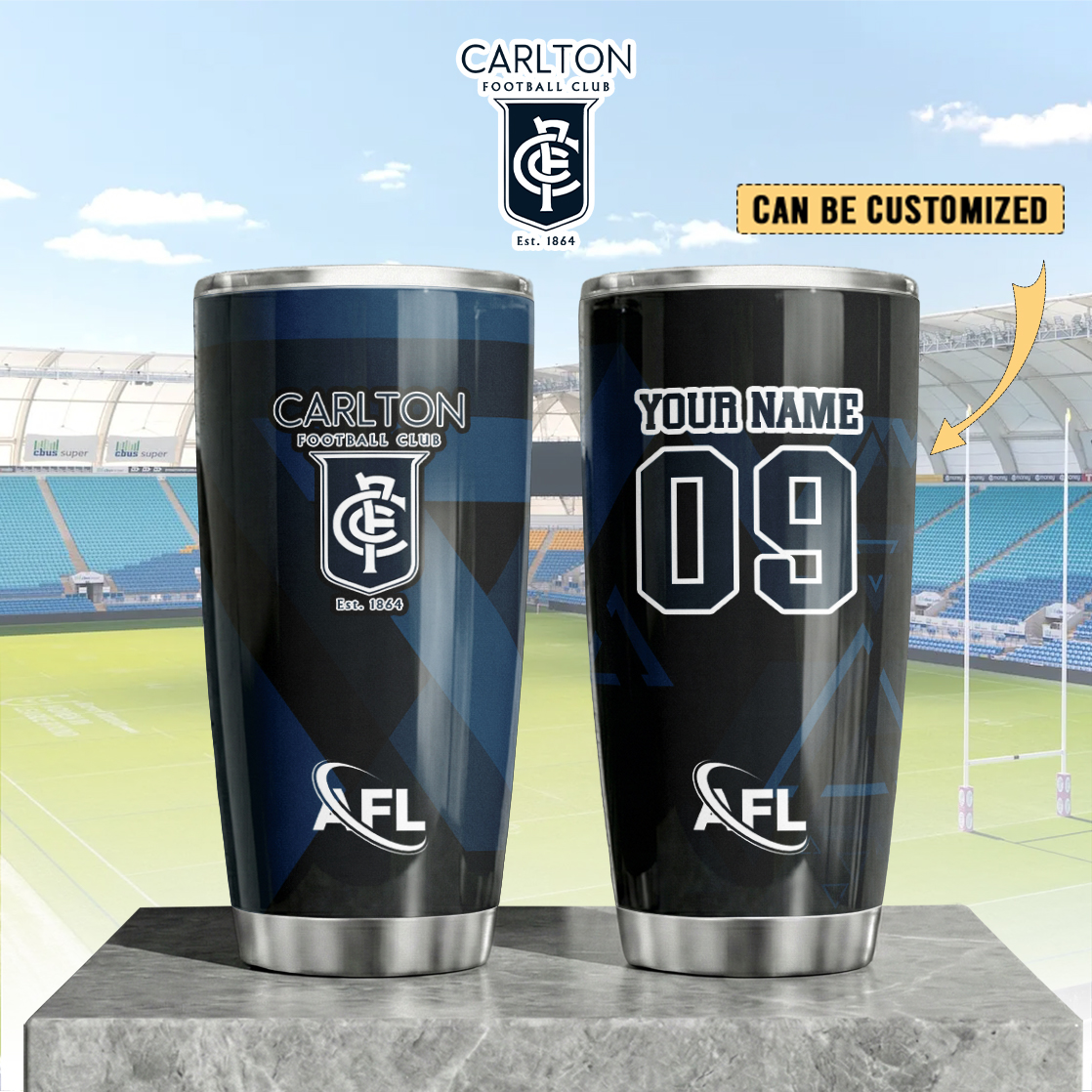 Auspiritmerch Carlton Blues Custom Stanley Quencher 20oz Stainless Steel Tumbler