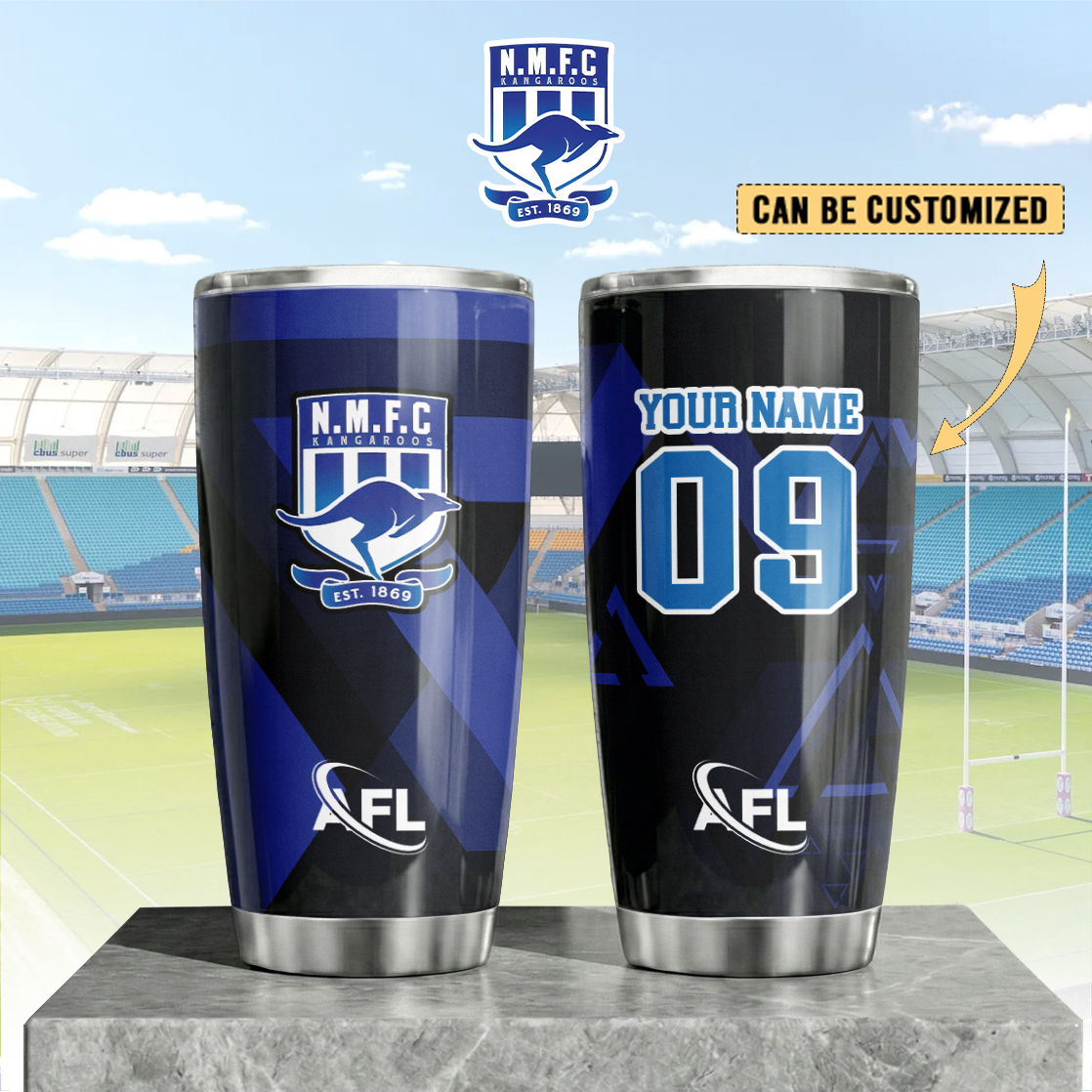Auspiritmerch North Melbourne Custom Stanley Quencher 20oz Stainless Steel Tumbler