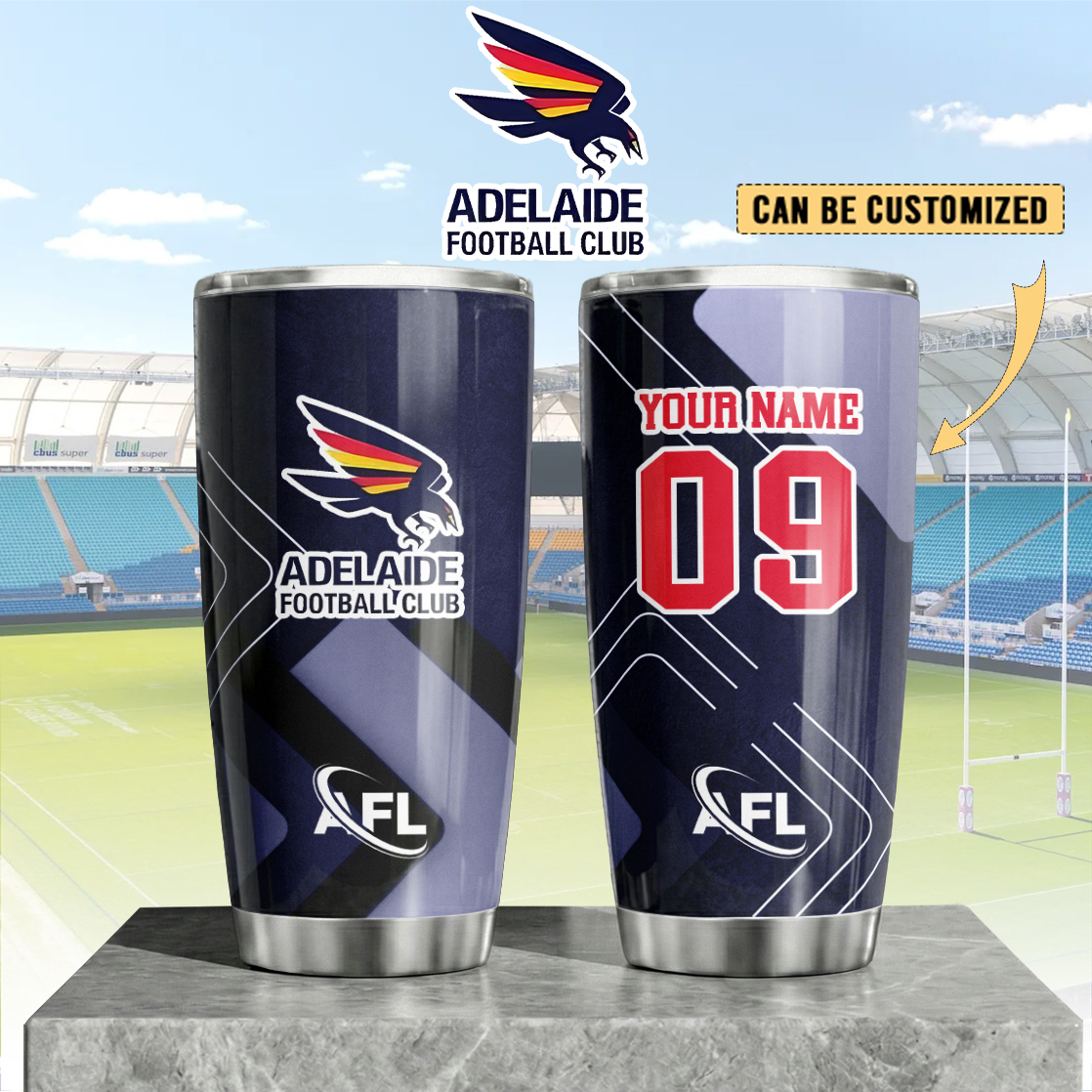 Auspiritmerch Adelaide Crows Custom Stanley Quencher 20oz Stainless Steel Tumbler