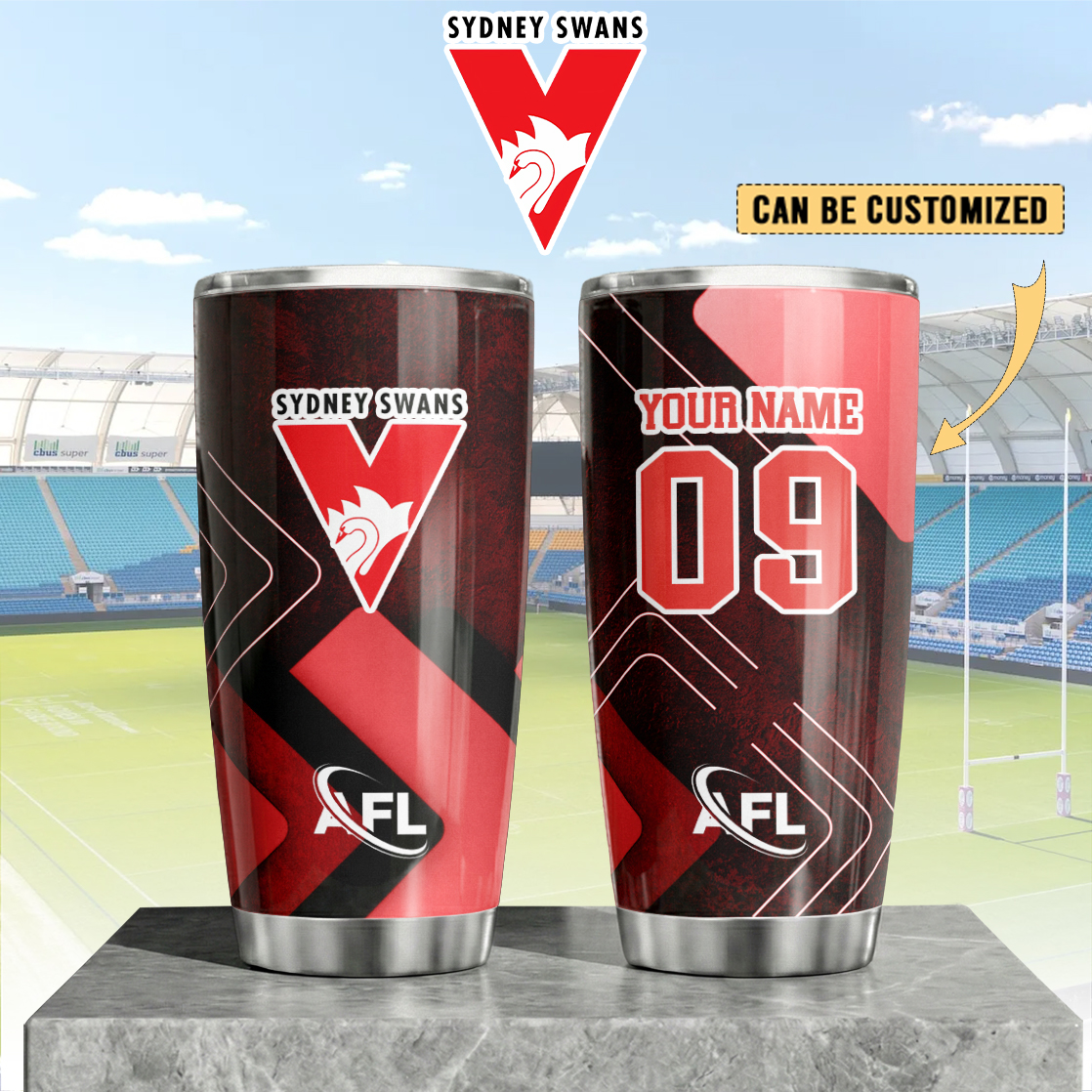 Auspiritmerch Sydney Swans Custom Stanley Quencher 20oz Stainless Steel Tumbler
