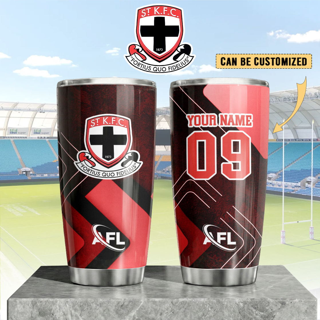 Auspiritmerch St Kilda Saints Custom Stanley Quencher 20oz Stainless Steel Tumbler