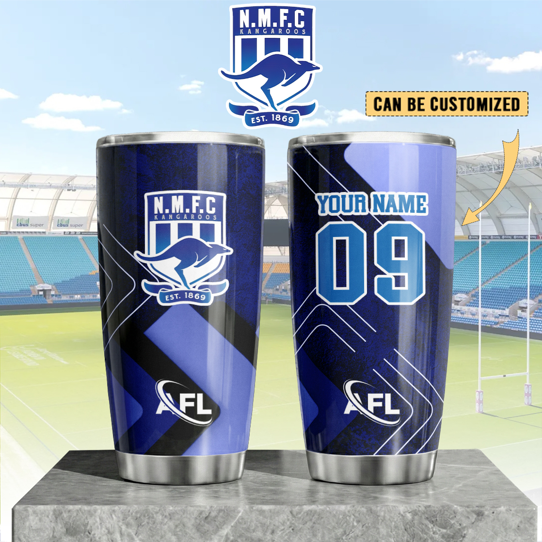 Auspiritmerch North Melbourne Custom Stanley Quencher 20oz Stainless Steel Tumbler