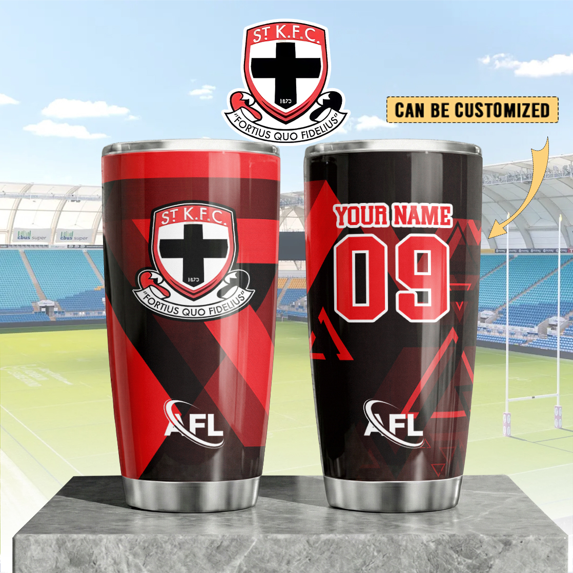 Auspiritmerch St Kilda Saints Custom Stanley Quencher 20oz Stainless Steel Tumbler