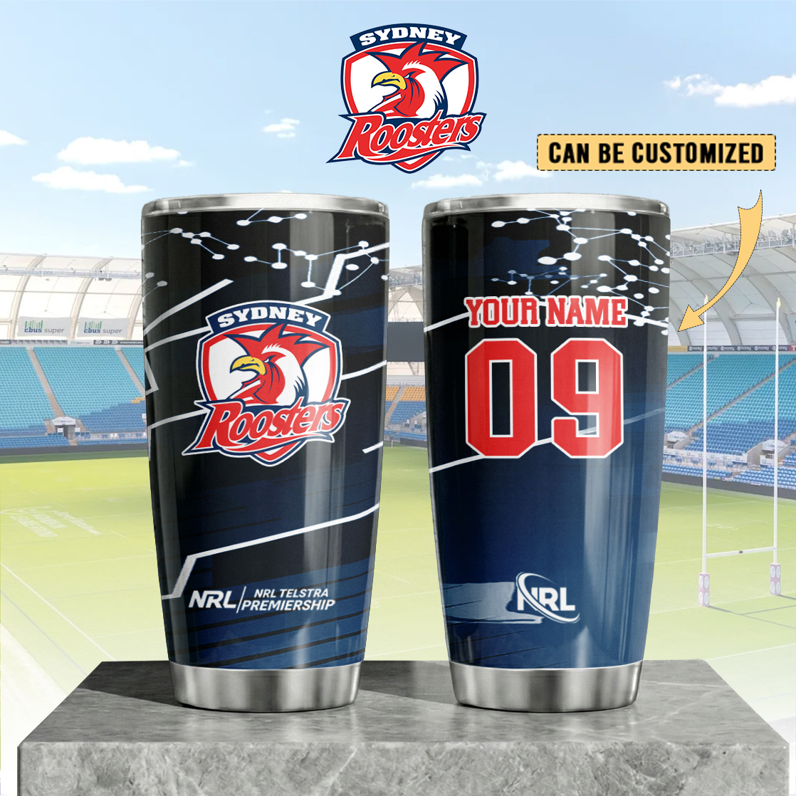 Auspiritmerch Sydney Roosters Custom Stanley Quencher 20oz Stainless Steel Tumbler