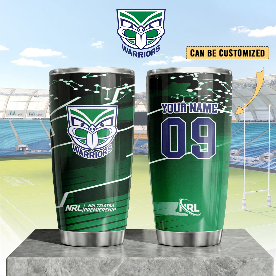 Auspiritmerch New Zealand Warriors Custom Stanley Quencher 20oz Stainless Steel Tumbler