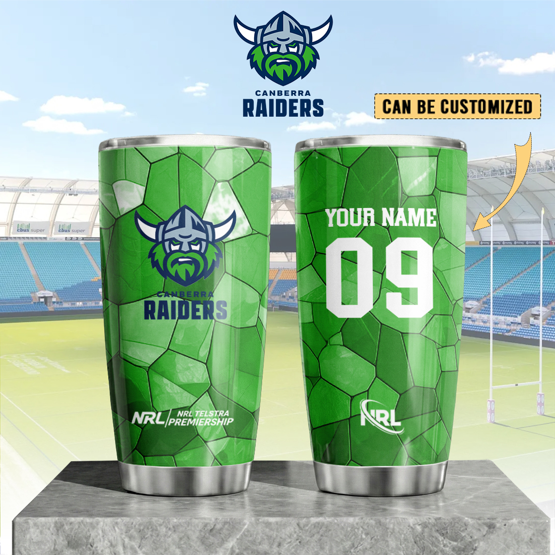 Auspiritmerch Canberra Raiders Custom Stanley Quencher 20oz Stainless Steel Tumbler
